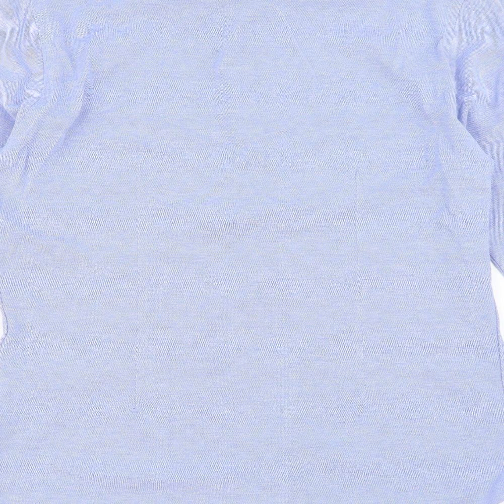 Zara Mens Blue  Cotton  Button-Up Size M Collared Button