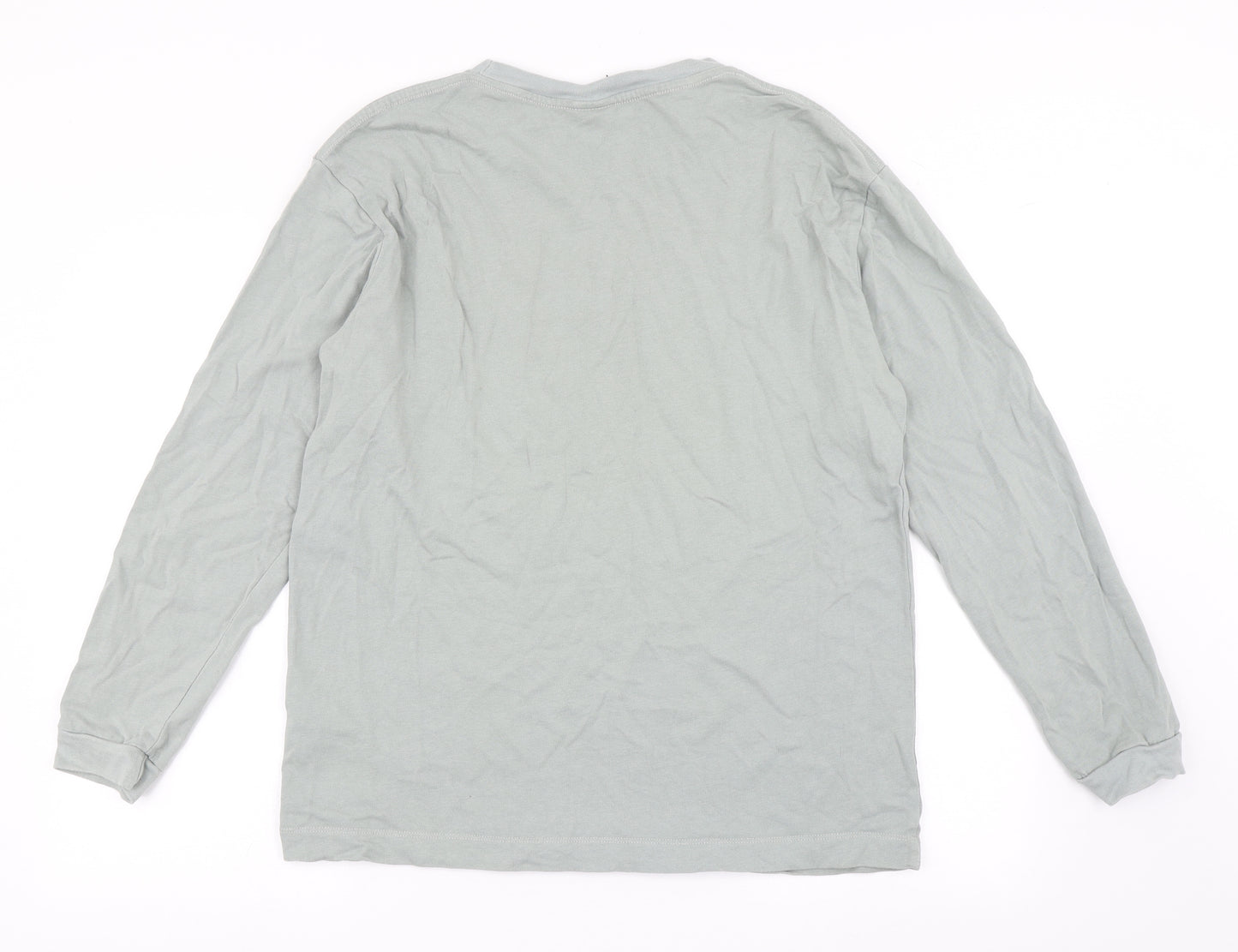 Zara Mens Green  Cotton  T-Shirt Size M Round Neck  - At Your Peak