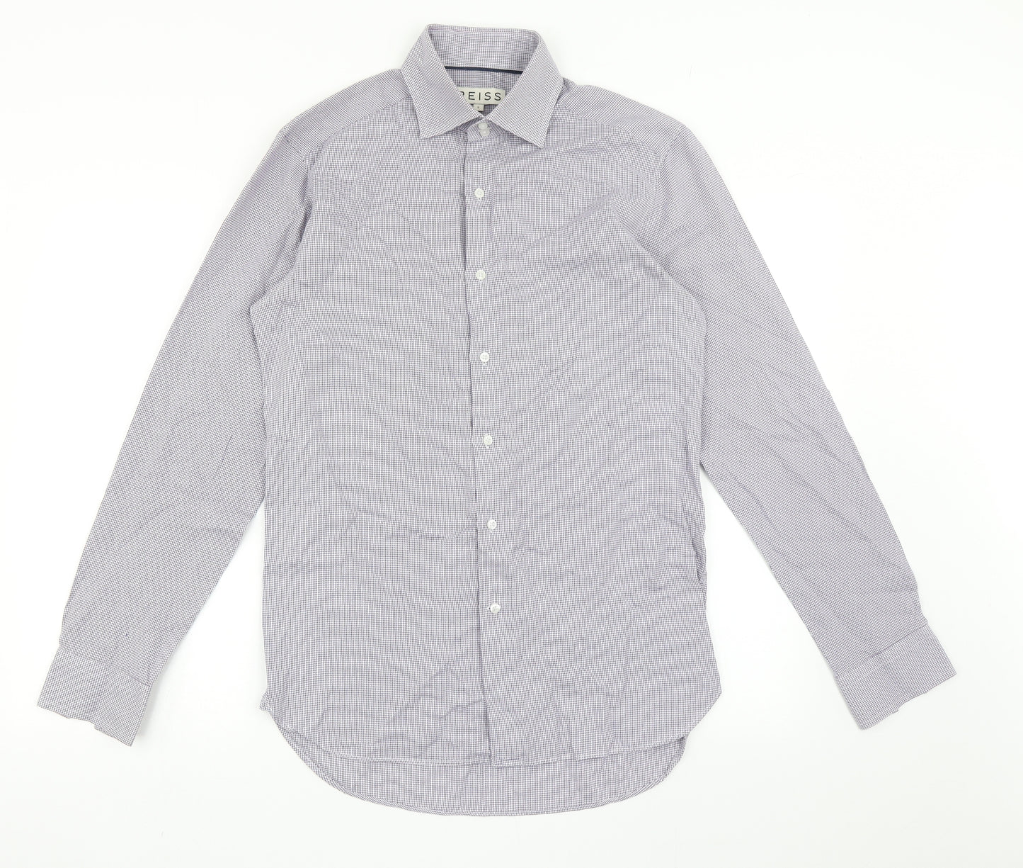 Reiss Mens Purple  Cotton  Button-Up Size S Collared Button
