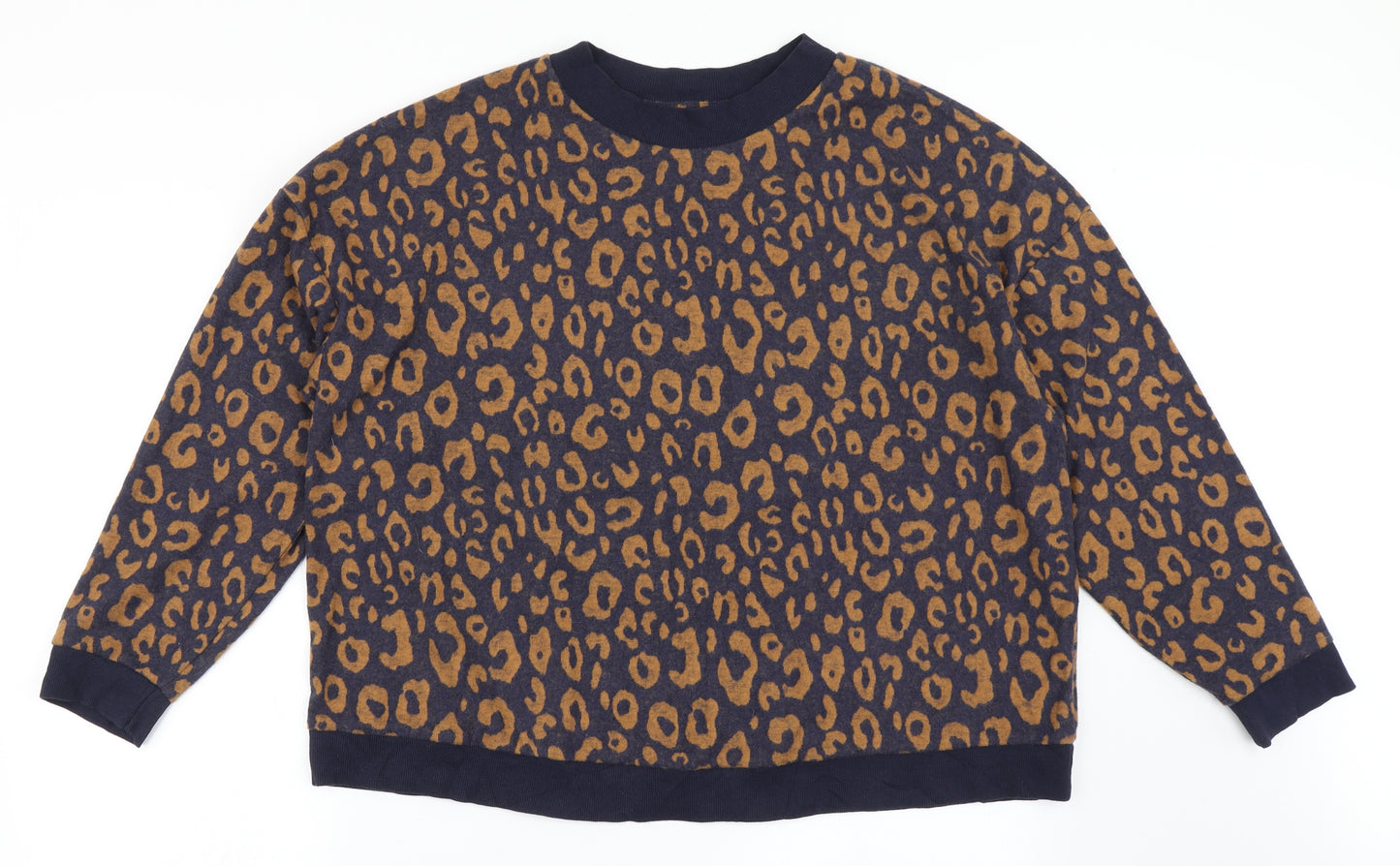 Marks and Spencer Womens Blue Animal Print Polyester Pullover Sweatshirt Size 22  Pullover