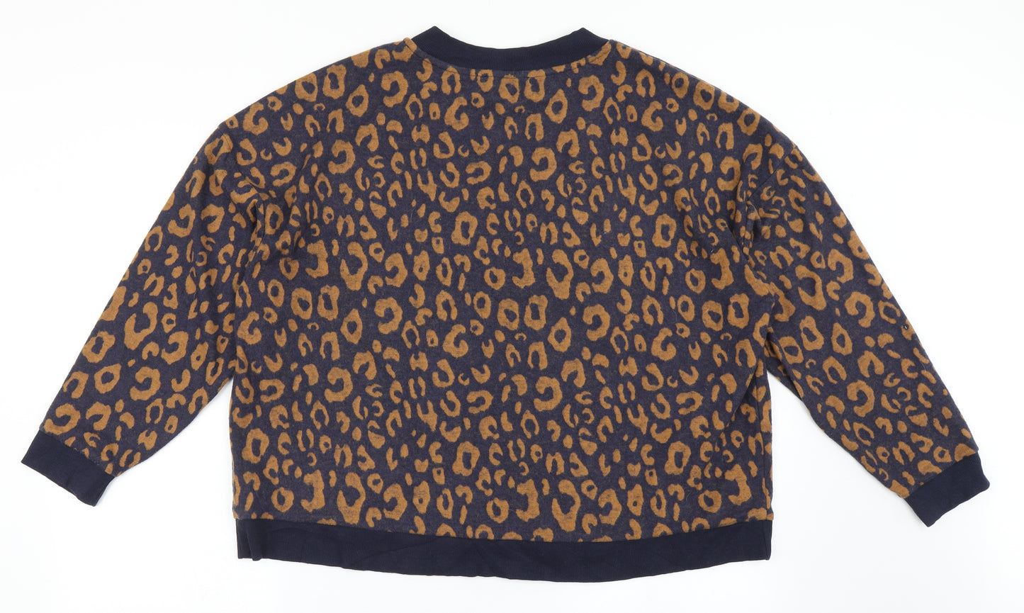 Marks and Spencer Womens Blue Animal Print Polyester Pullover Sweatshirt Size 22  Pullover