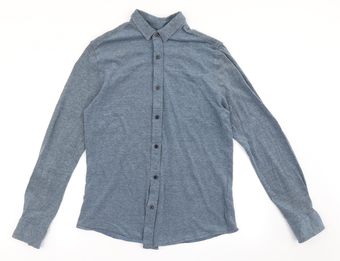 ONLY & SONS Mens Blue  Cotton  Button-Up Size M Collared Button