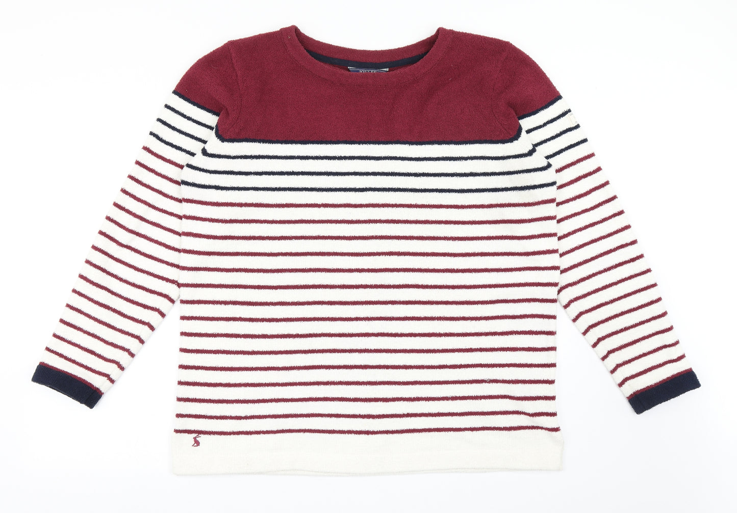 Joules Womens Multicoloured Round Neck Striped Polyacrylate Fibre Pullover Jumper Size 18