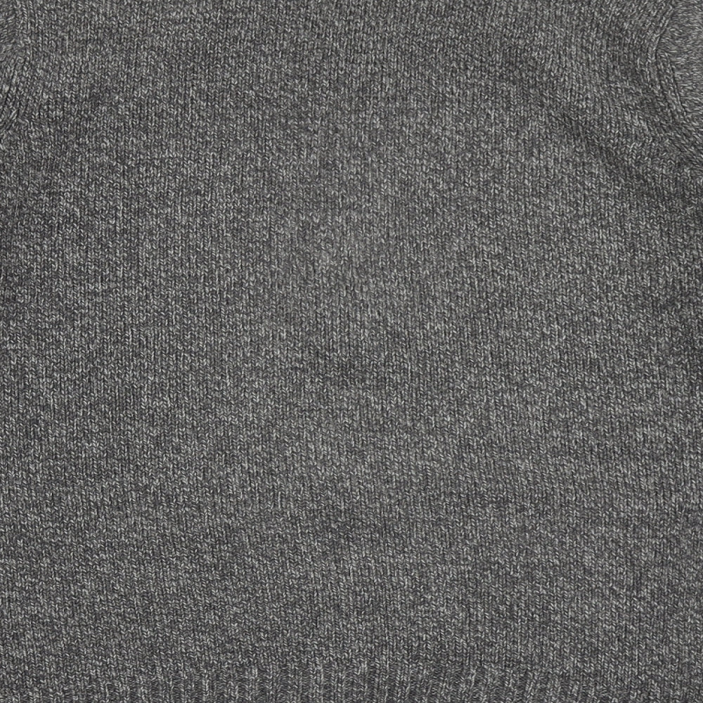 Marks and Spencer Mens Grey High Neck  Acrylic Cardigan Jumper Size S