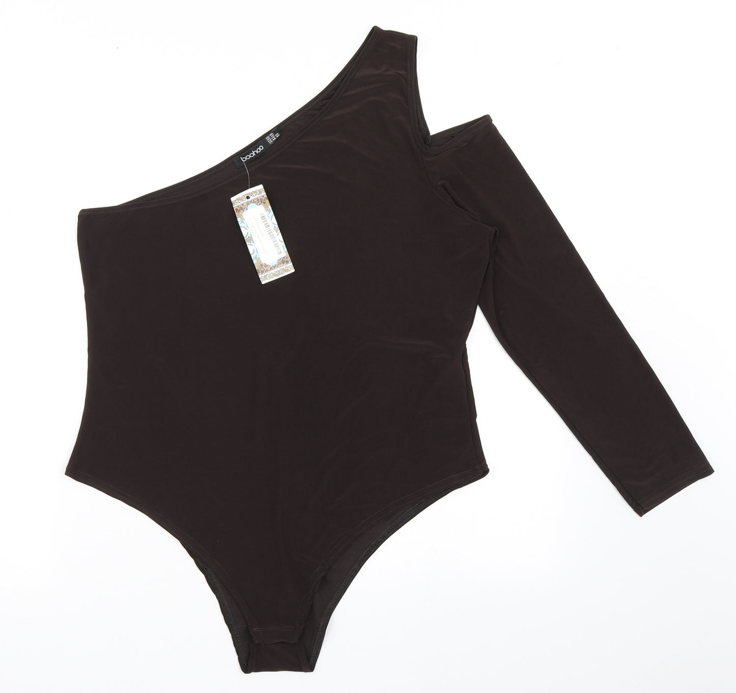 Boohoo Womens Brown  Polyester Bodysuit One-Piece Size 20  Pullover