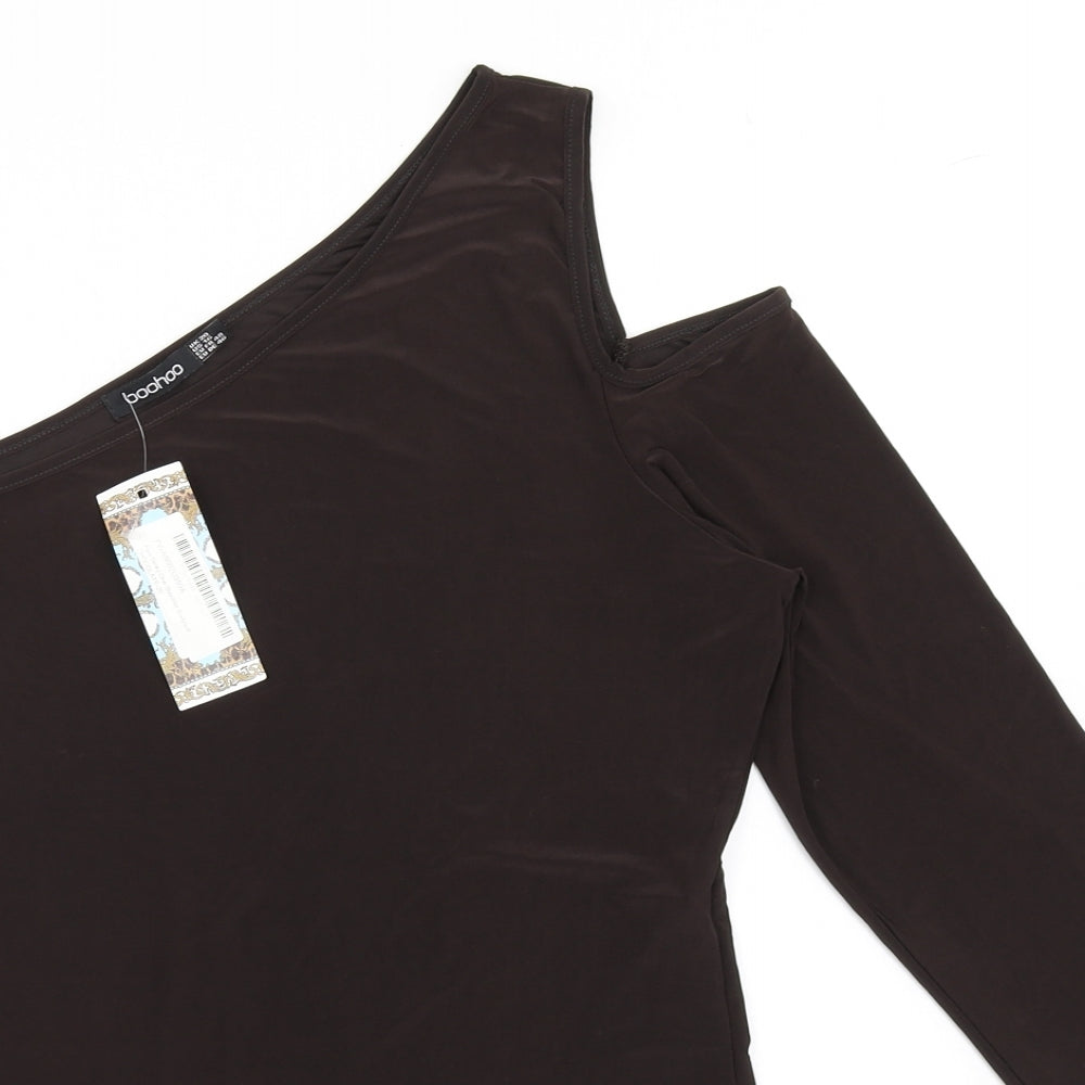 Boohoo Womens Brown  Polyester Bodysuit One-Piece Size 20  Pullover