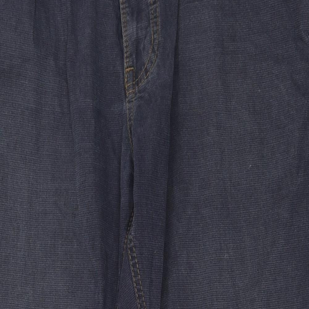 Crossing Borders Mens Blue  Cotton Straight Jeans Size 36 L25 in Regular Button