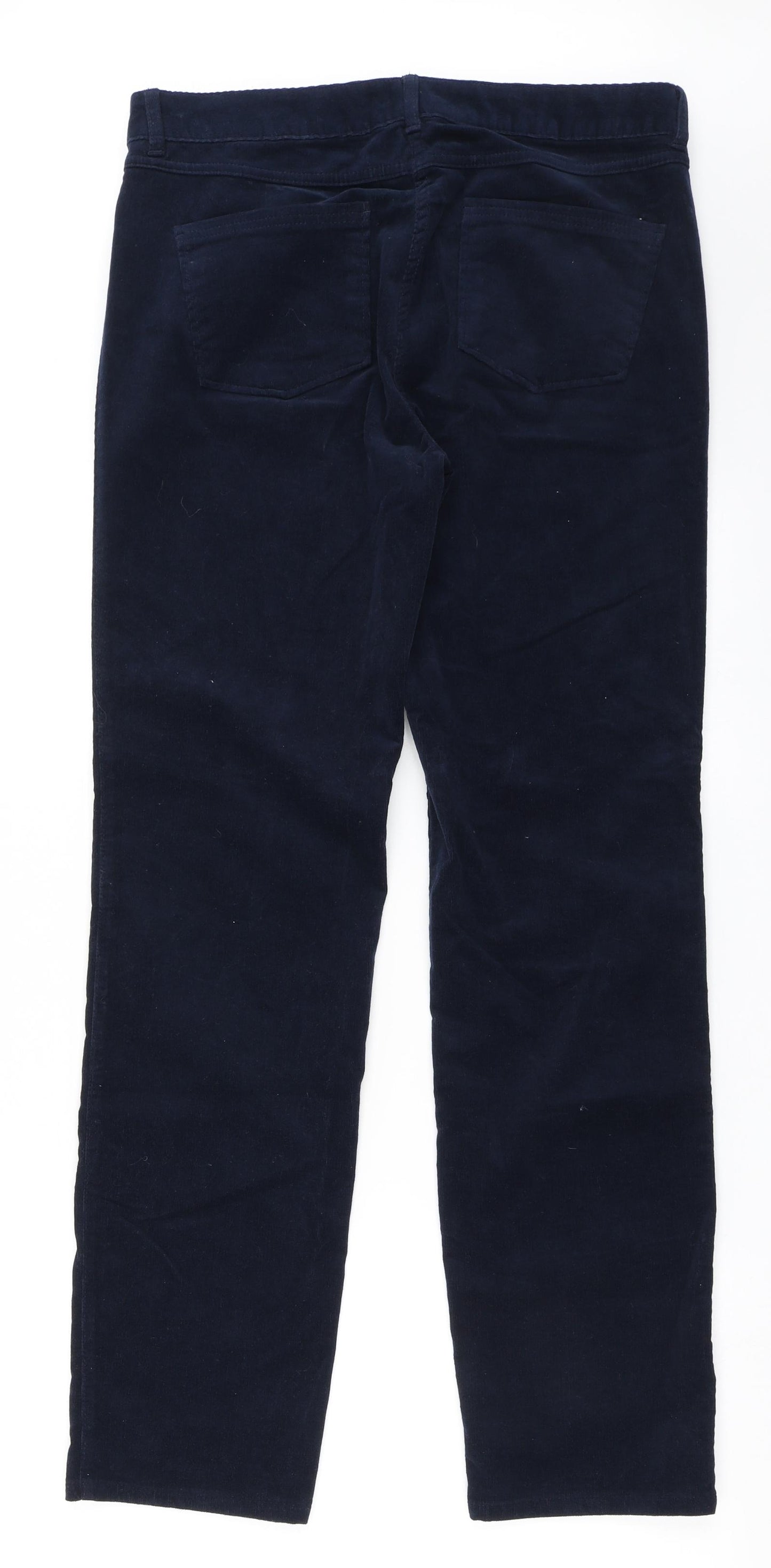 Marks and Spencer Womens Blue  Cotton Straight Jeans Size 14 L31 in Regular Button
