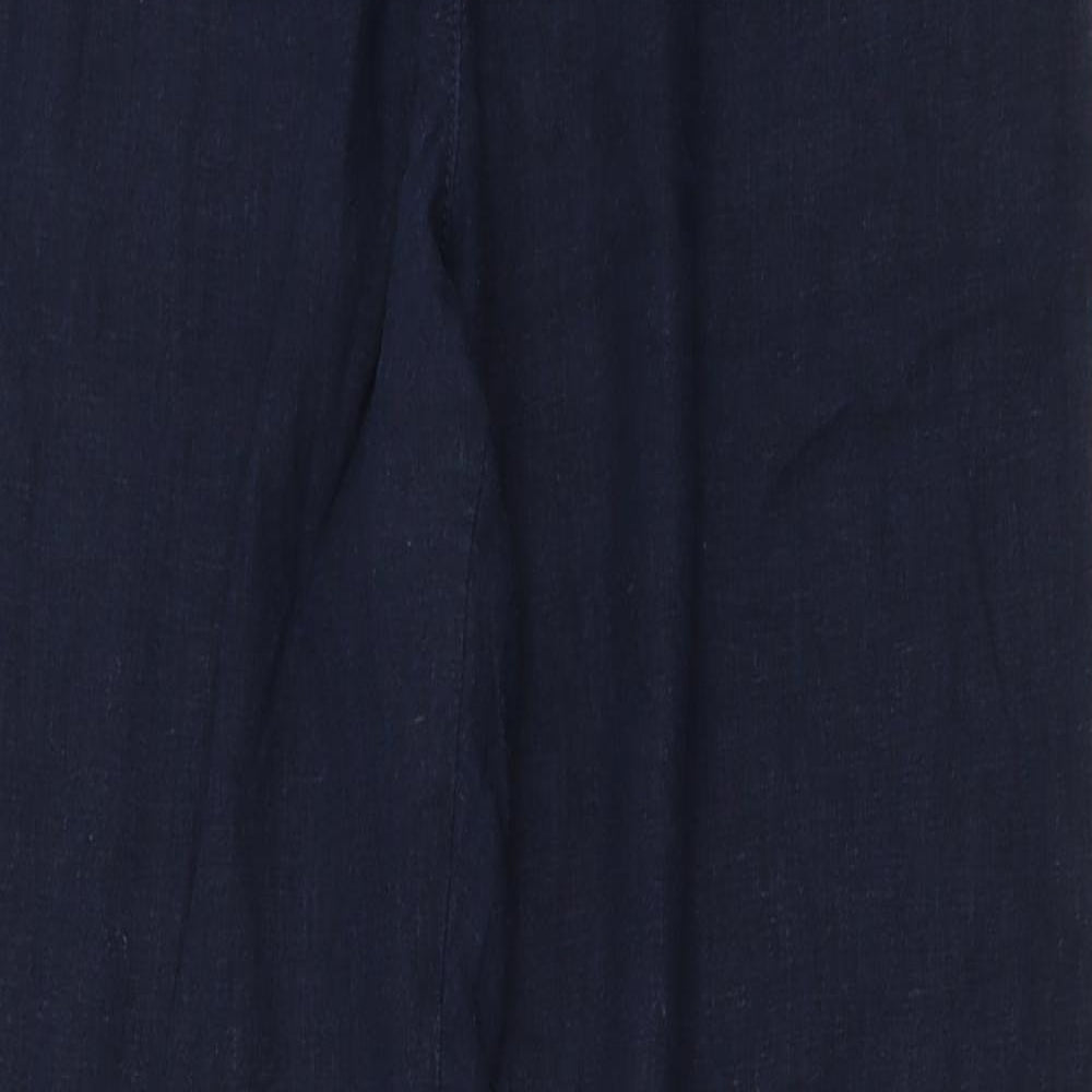 NEXT Womens Blue  Linen Trousers  Size 12 L30 in Regular Drawstring