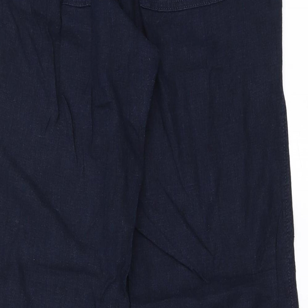 NEXT Womens Blue  Linen Trousers  Size 12 L30 in Regular Drawstring