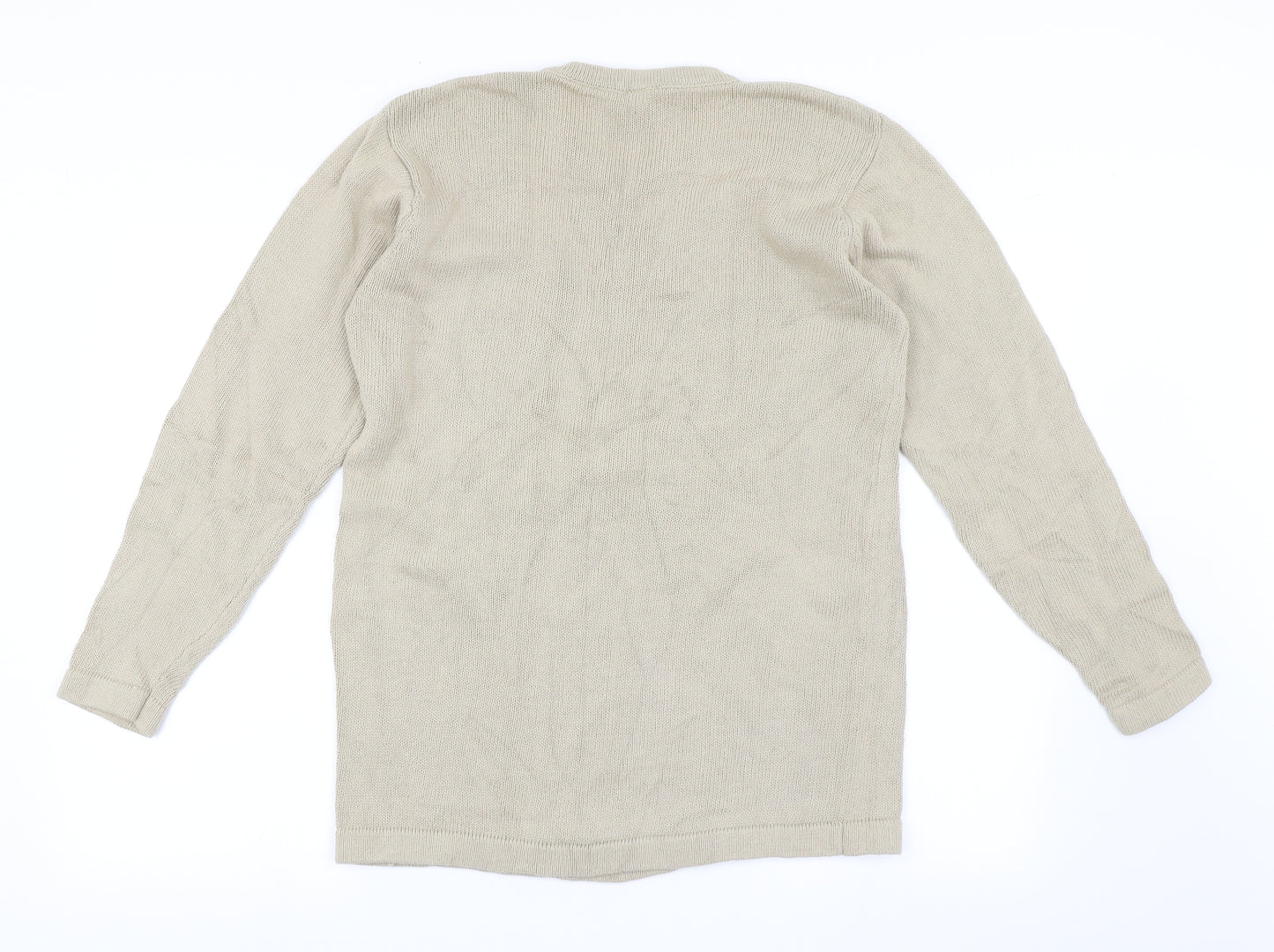 Country Casuals Womens Beige Round Neck  Polyester Pullover Jumper Size M