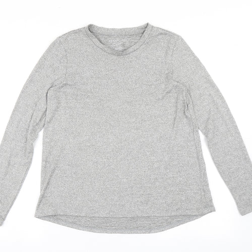 American Eagle Outfitters Womens Grey  Polyester Basic T-Shirt Size S Round Neck