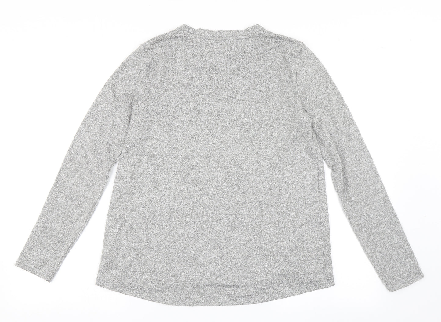 American Eagle Outfitters Womens Grey  Polyester Basic T-Shirt Size S Round Neck