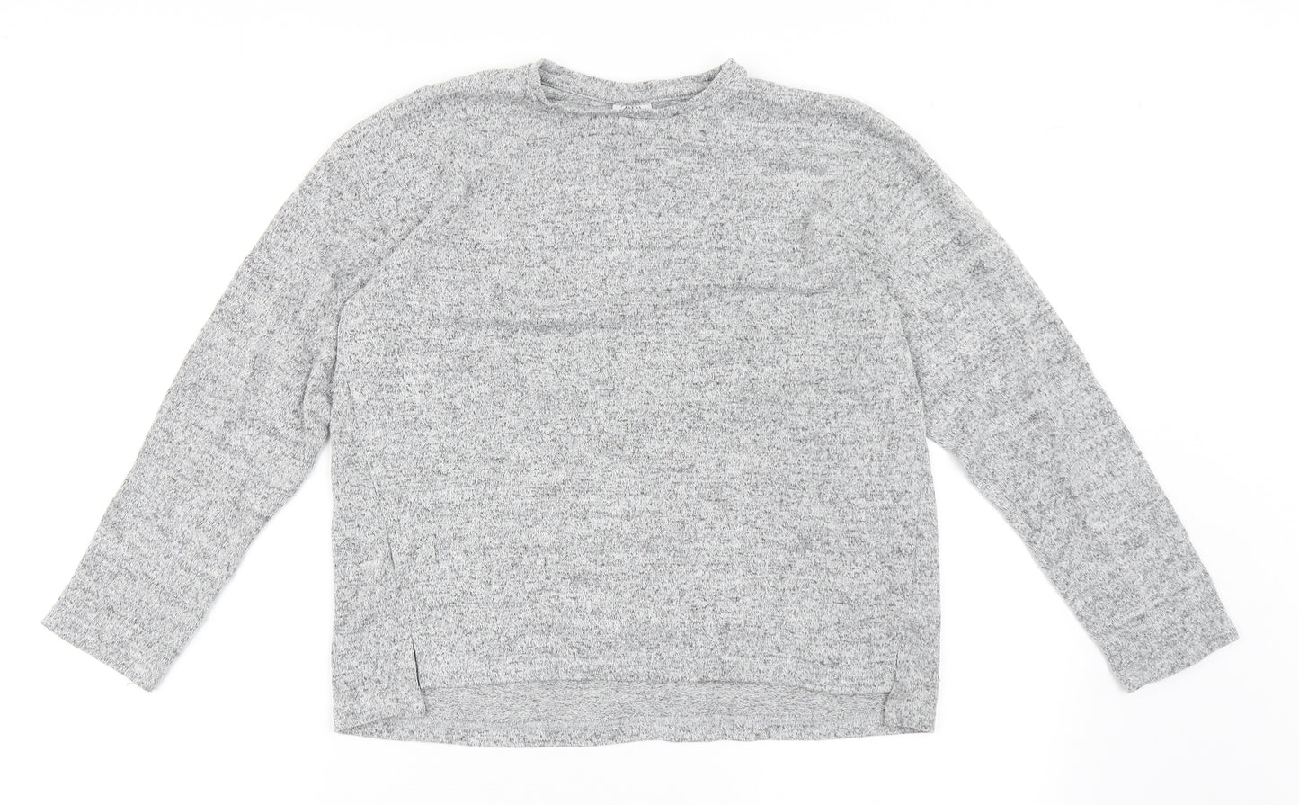 Zara Girls Grey  Polyester Basic T-Shirt Size 11-12 Years Round Neck Pullover