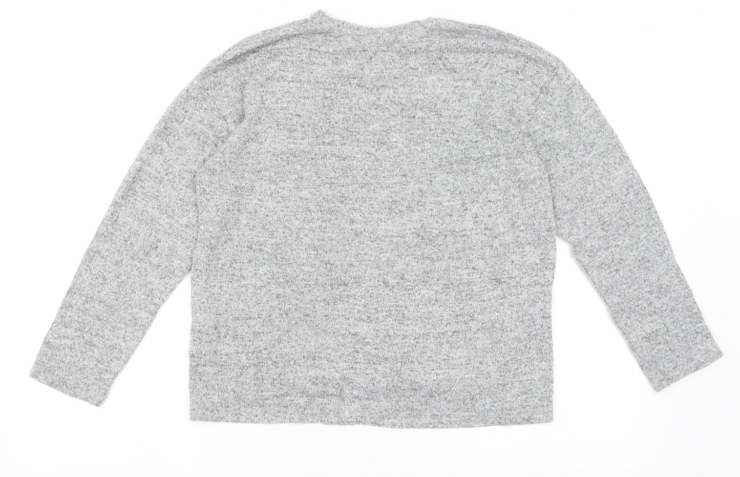 Zara Girls Grey  Polyester Basic T-Shirt Size 11-12 Years Round Neck Pullover