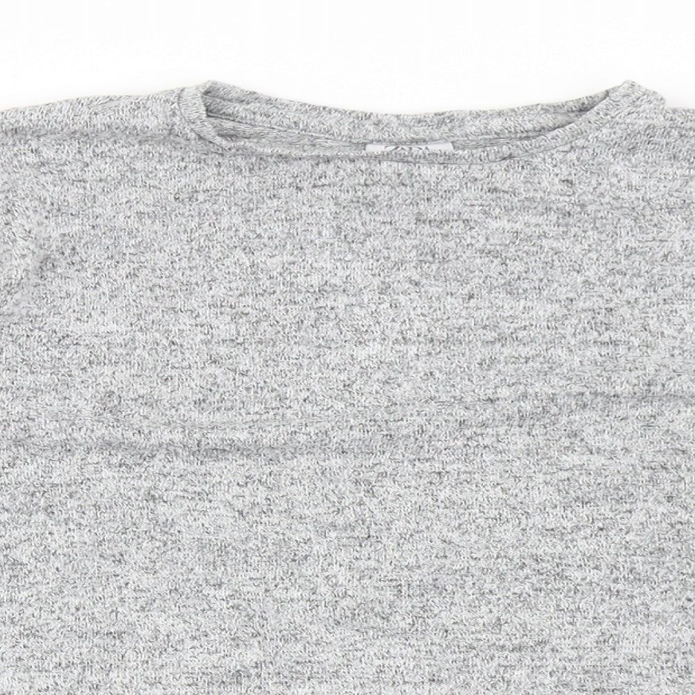 Zara Girls Grey  Polyester Basic T-Shirt Size 11-12 Years Round Neck Pullover