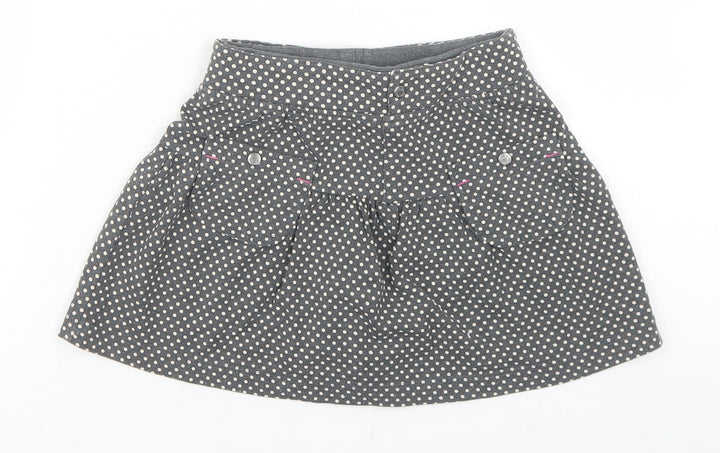 Coccodrillo Girls Grey Polka Dot Cotton Flare Skirt Size 3 Years Regular