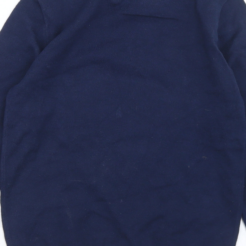 George Boys Blue Crew Neck  Cotton Pullover Jumper Size 5-6 Years   - Christmas Jumper