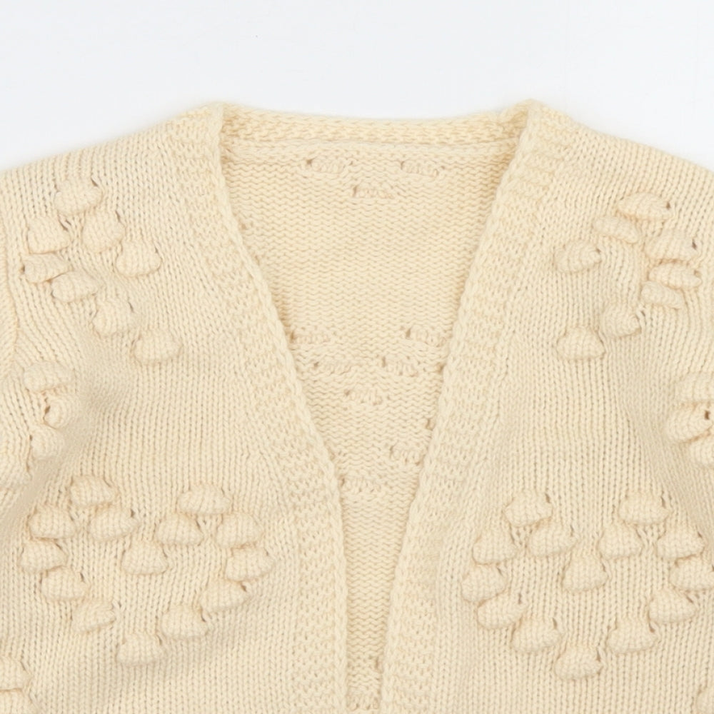George Girls Ivory  Acrylic Cardigan Jumper Size 18-24 Months   - Heart Print