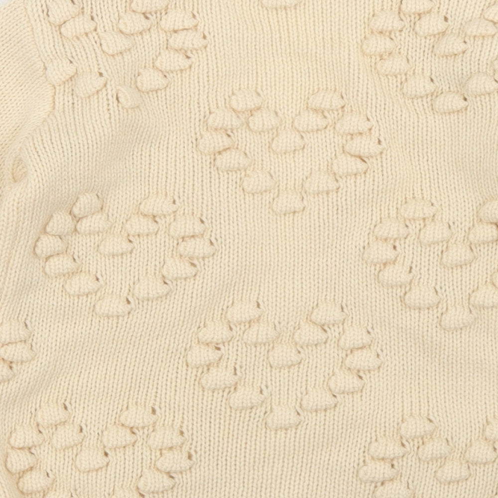George Girls Ivory  Acrylic Cardigan Jumper Size 18-24 Months   - Heart Print