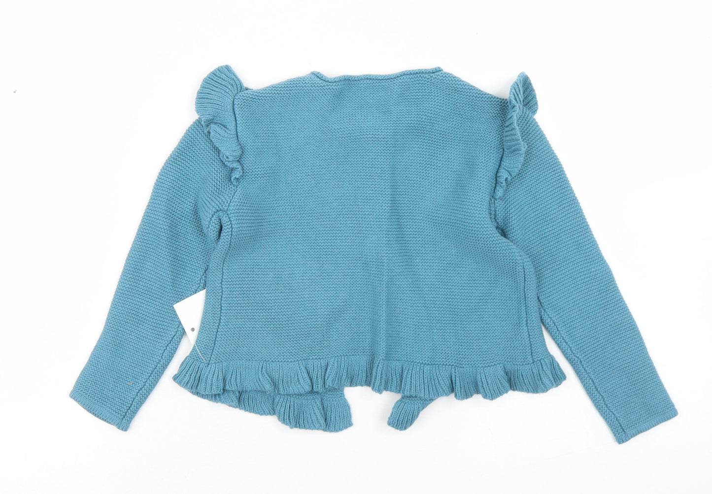 George Girls Blue  Cotton Cardigan Jumper Size 18-24 Months  Button - Floral decal