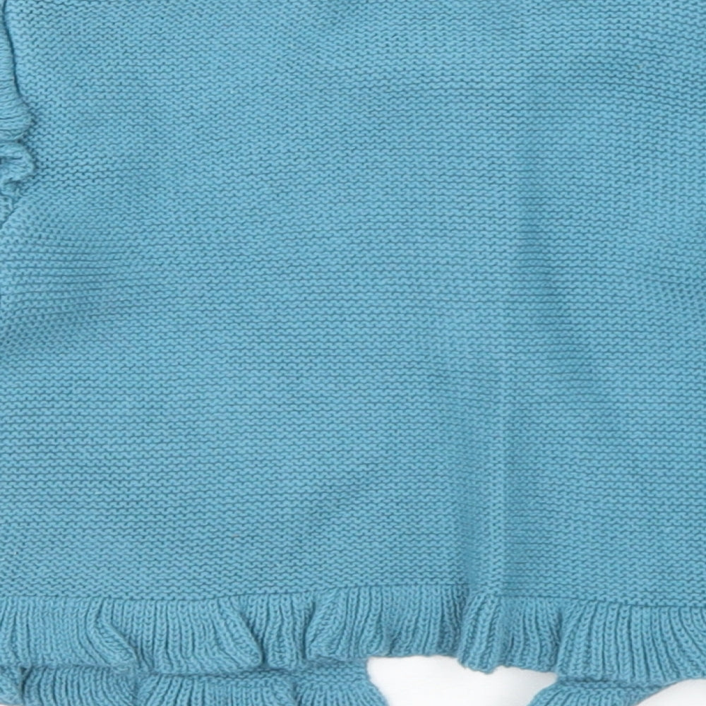 George Girls Blue  Cotton Cardigan Jumper Size 18-24 Months  Button - Floral decal