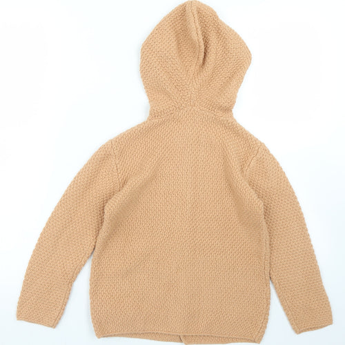 George Boys Beige Round Neck  Cotton Cardigan Jumper Size 5-6 Years  Button