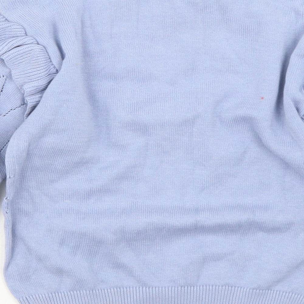 Nutmeg Girls Blue  Cotton Pullover Jumper Size 36 Months   - Rabbit print
