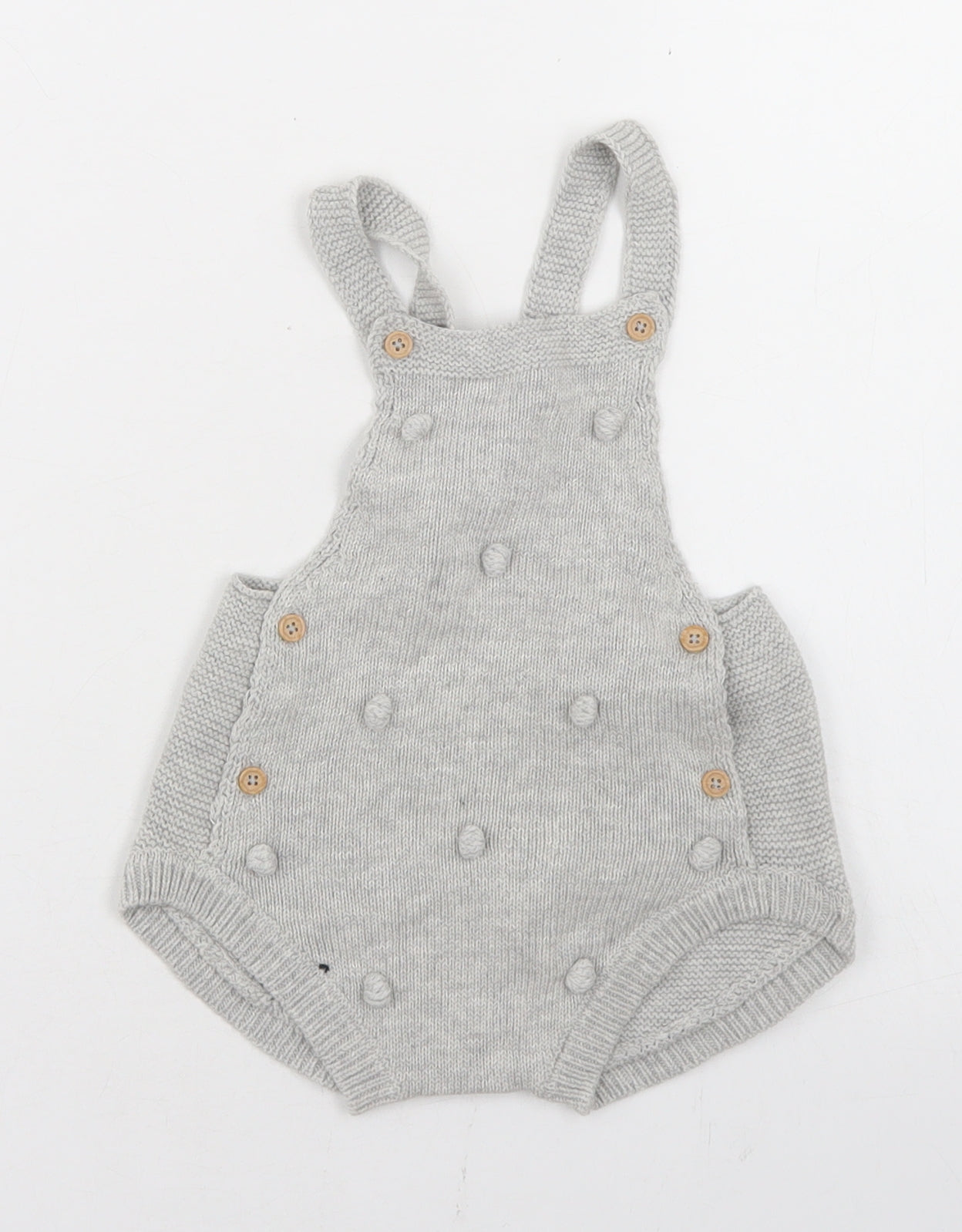 George Girls Grey  Cotton Romper One-Piece Size 0-3 Months  Button