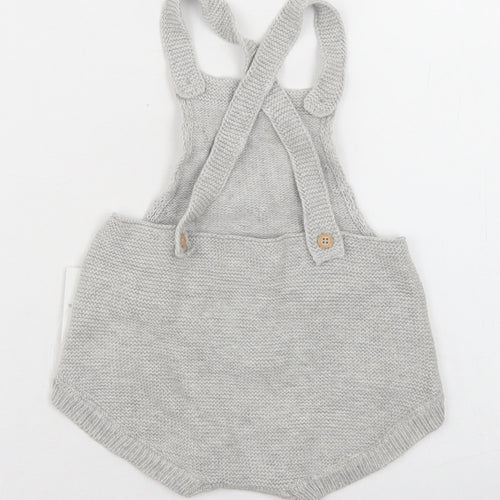 George Girls Grey  Cotton Romper One-Piece Size 0-3 Months  Button