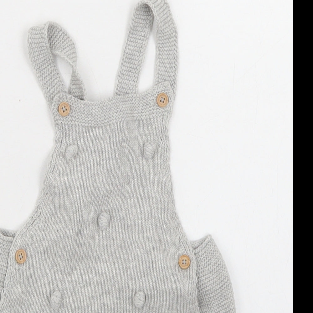 George Girls Grey  Cotton Romper One-Piece Size 0-3 Months  Button