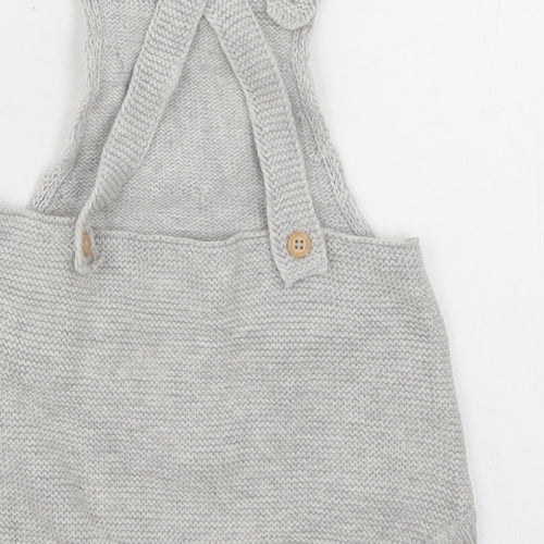 George Girls Grey  Cotton Romper One-Piece Size 0-3 Months  Button