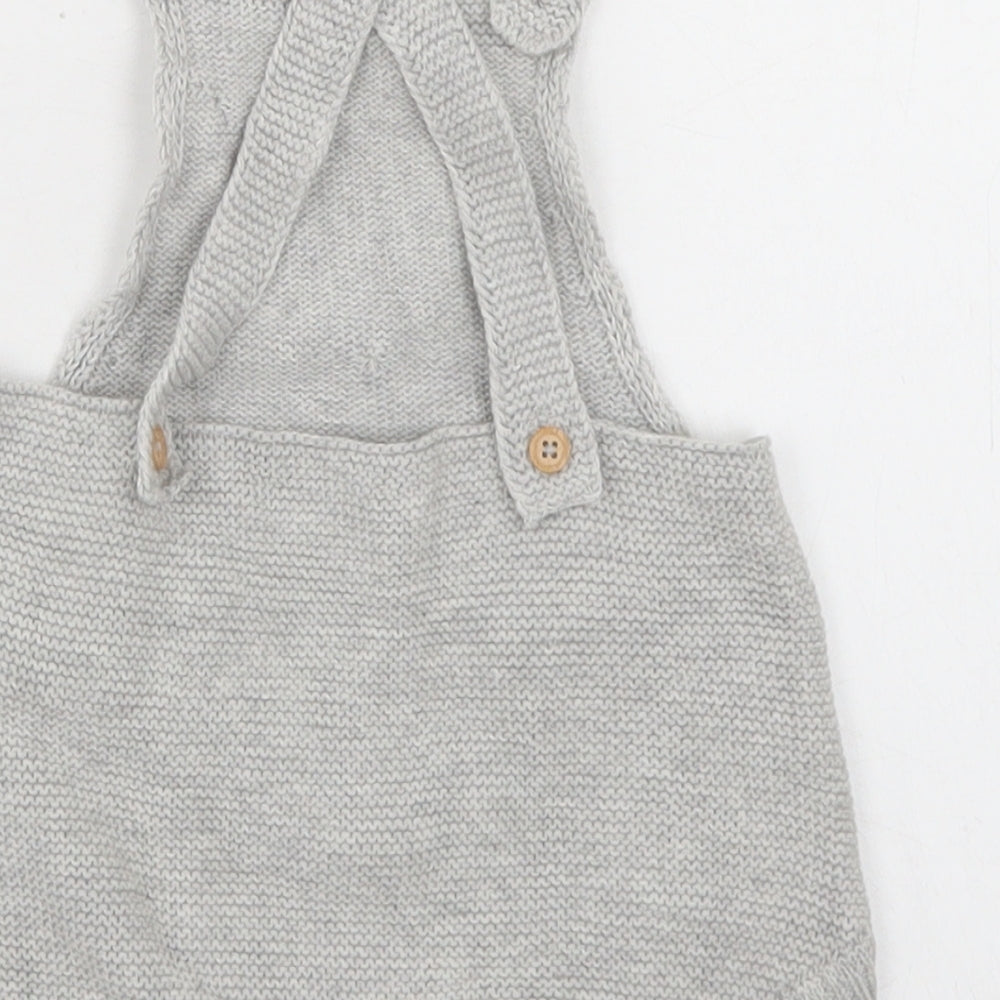 George Girls Grey  Cotton Romper One-Piece Size 0-3 Months  Button