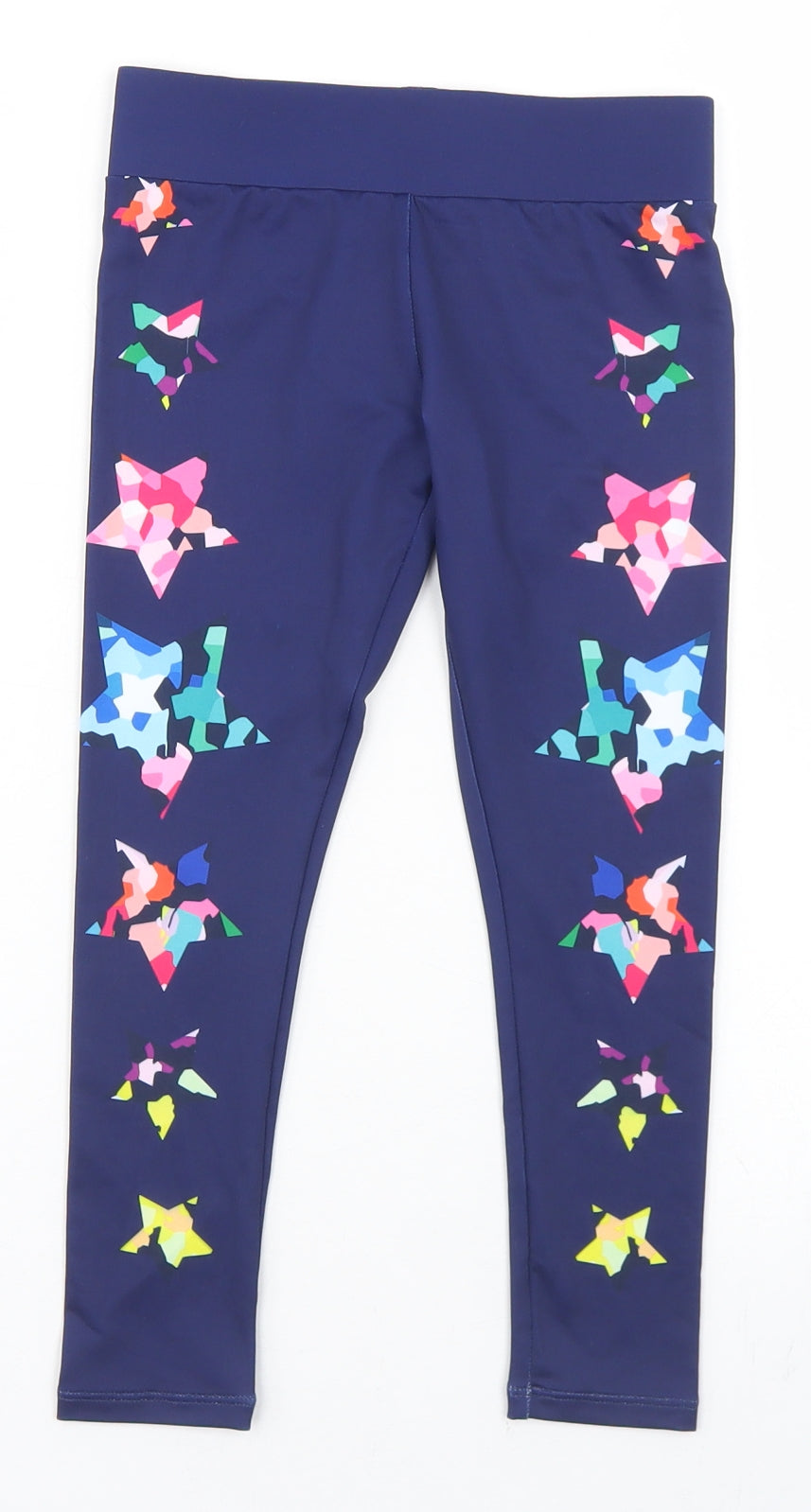 Willow Girls Blue Geometric Polyester Jogger Trousers Size 5-6 Years  Regular  - Activewear leggings