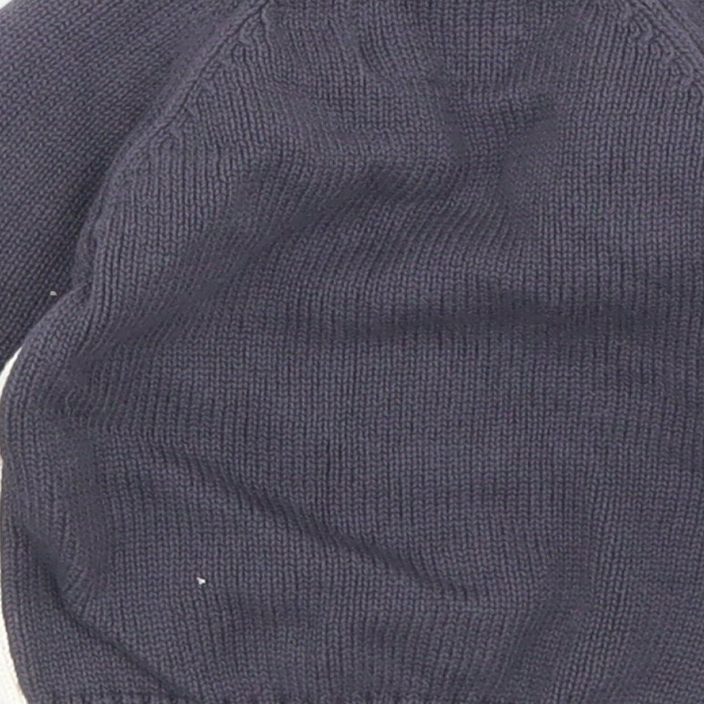 Fred & flo Boys Grey  Cotton Pullover Jumper Size 0-3 Months  Button - Penguin