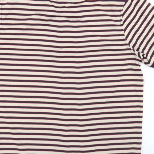 Kartel Mens Blue Striped Polyester  Polo Size M Collared Button