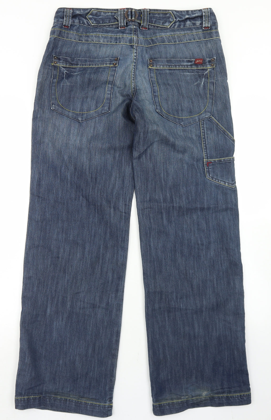Oasis Womens Blue  Cotton Bootcut Jeans Size 10 L30 in Regular Button