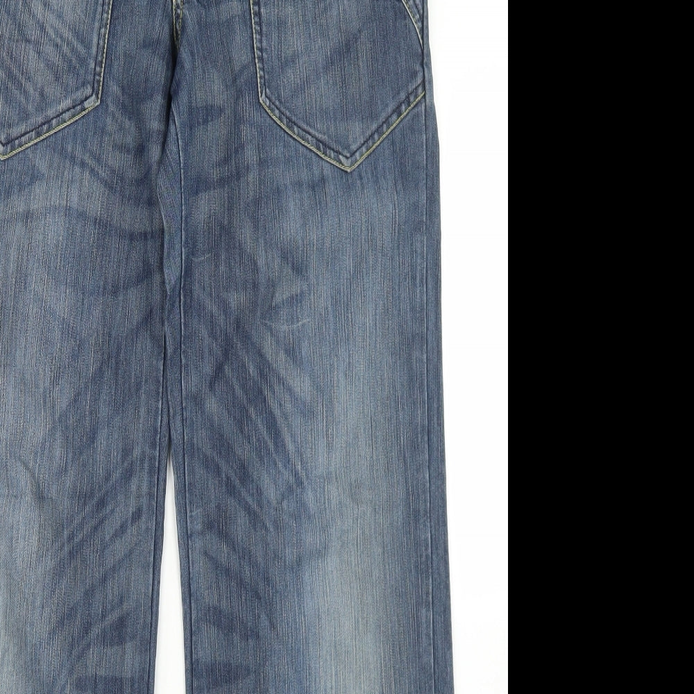 Oasis Womens Blue  Cotton Bootcut Jeans Size 10 L30 in Regular Button