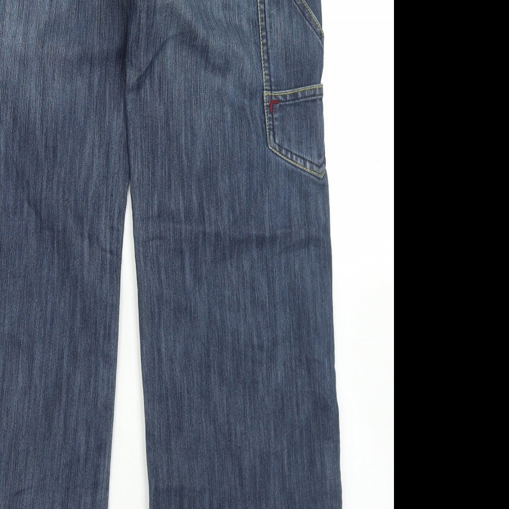 Oasis Womens Blue  Cotton Bootcut Jeans Size 10 L30 in Regular Button