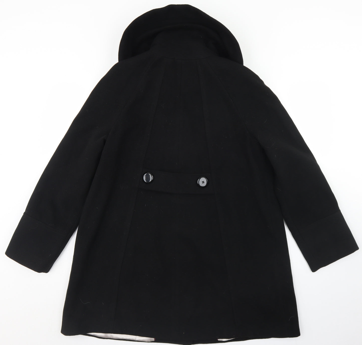 Wallis Womens Black   Overcoat Coat Size S  Button