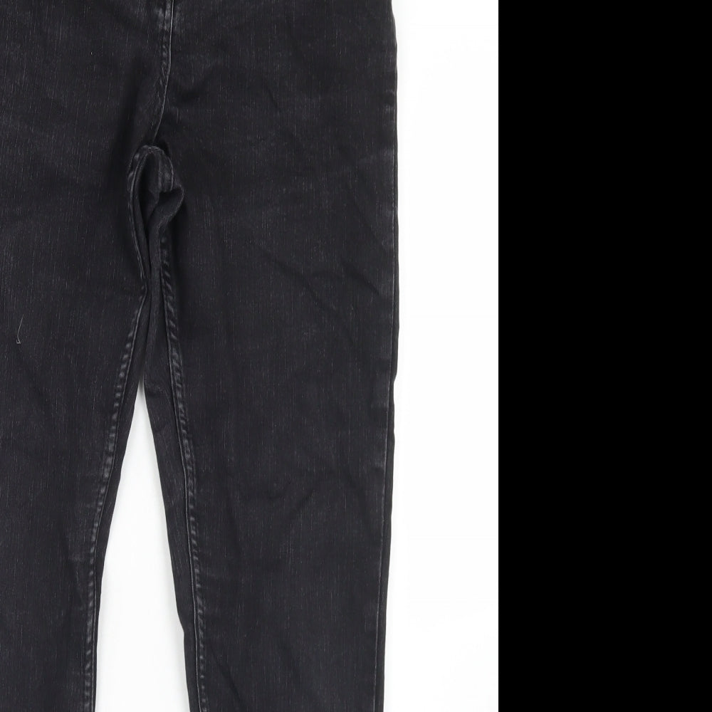 Debenhams Womens Black  Cotton Bootcut Jeans Size 12 L28 in Regular Button