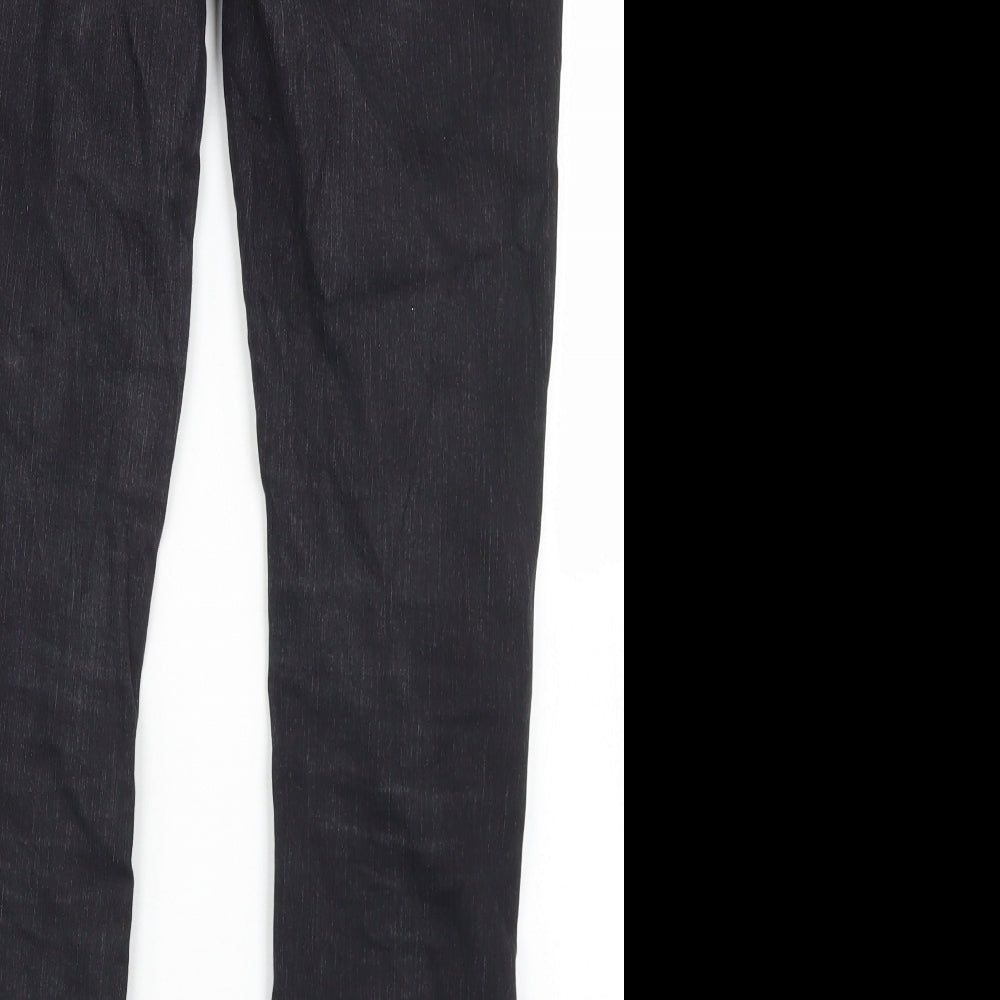 Debenhams Womens Black  Cotton Bootcut Jeans Size 12 L28 in Regular Button