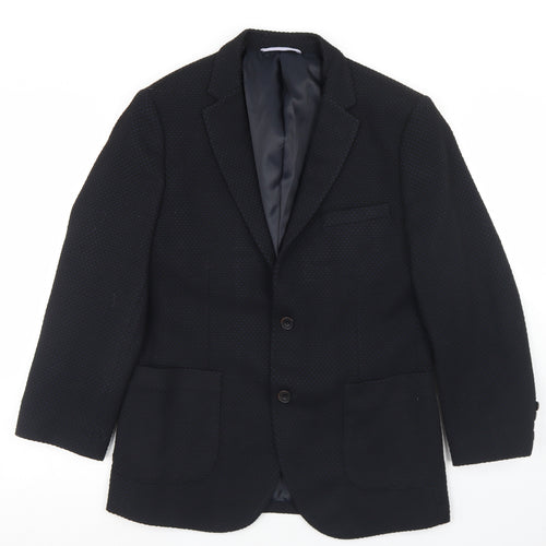 Fisk of Oslo Mens Blue  Polyester Jacket Blazer Size 40