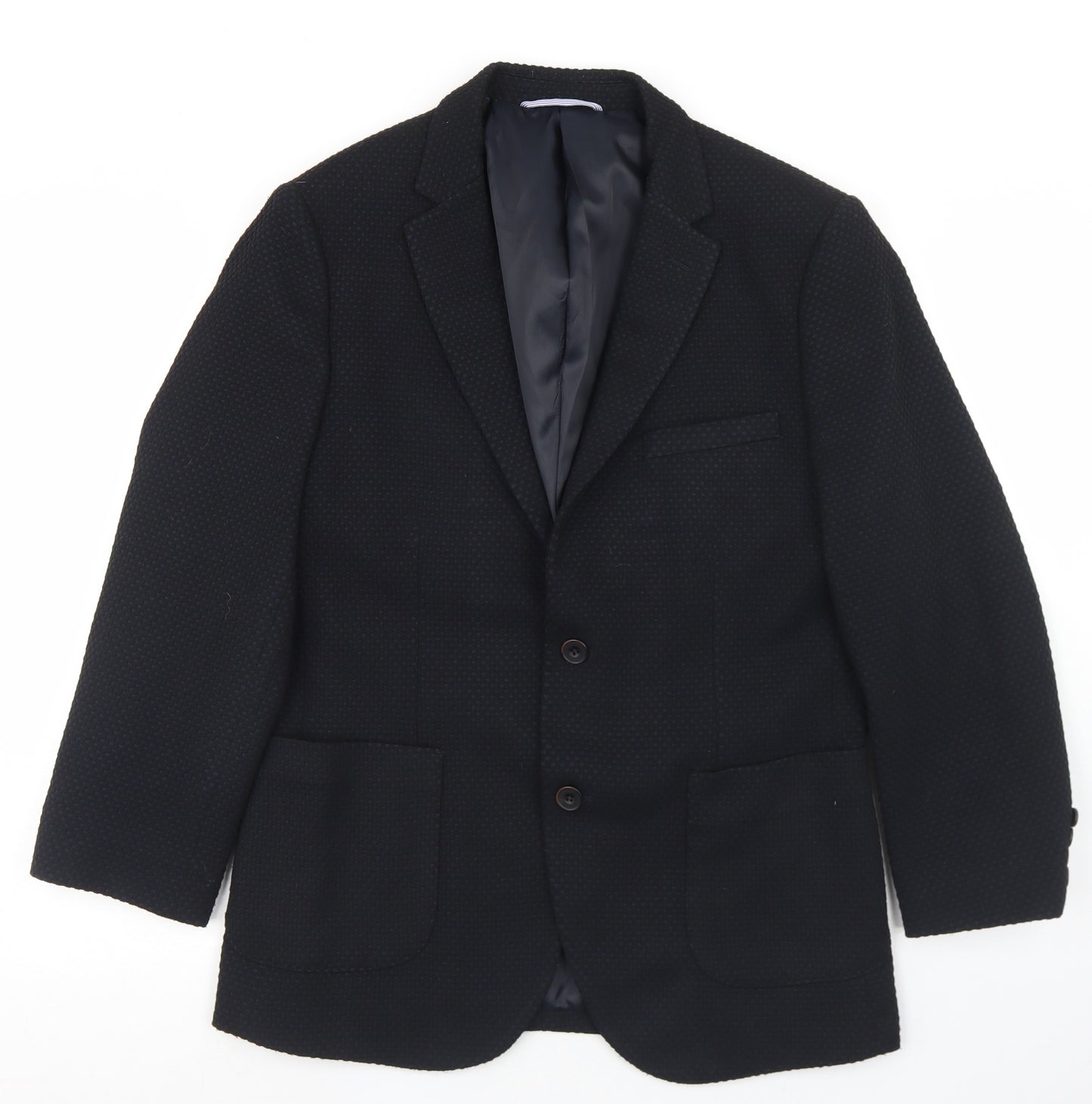 Fisk of Oslo Mens Blue  Polyester Jacket Blazer Size 40