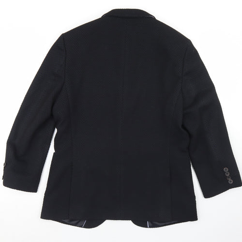 Fisk of Oslo Mens Blue  Polyester Jacket Blazer Size 40