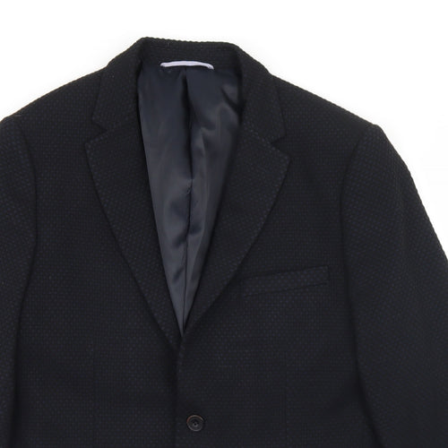 Fisk of Oslo Mens Blue  Polyester Jacket Blazer Size 40