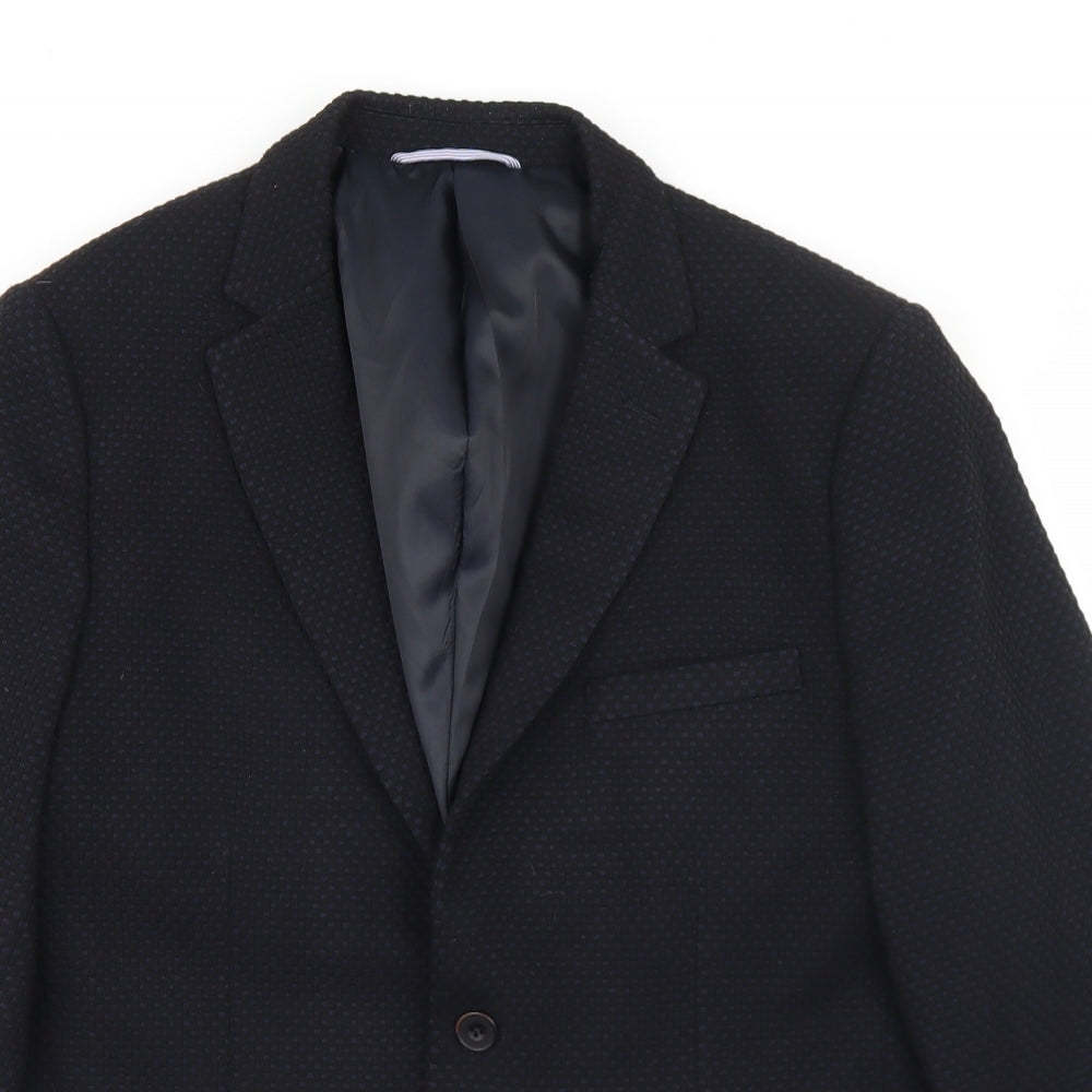 Fisk of Oslo Mens Blue  Polyester Jacket Blazer Size 40