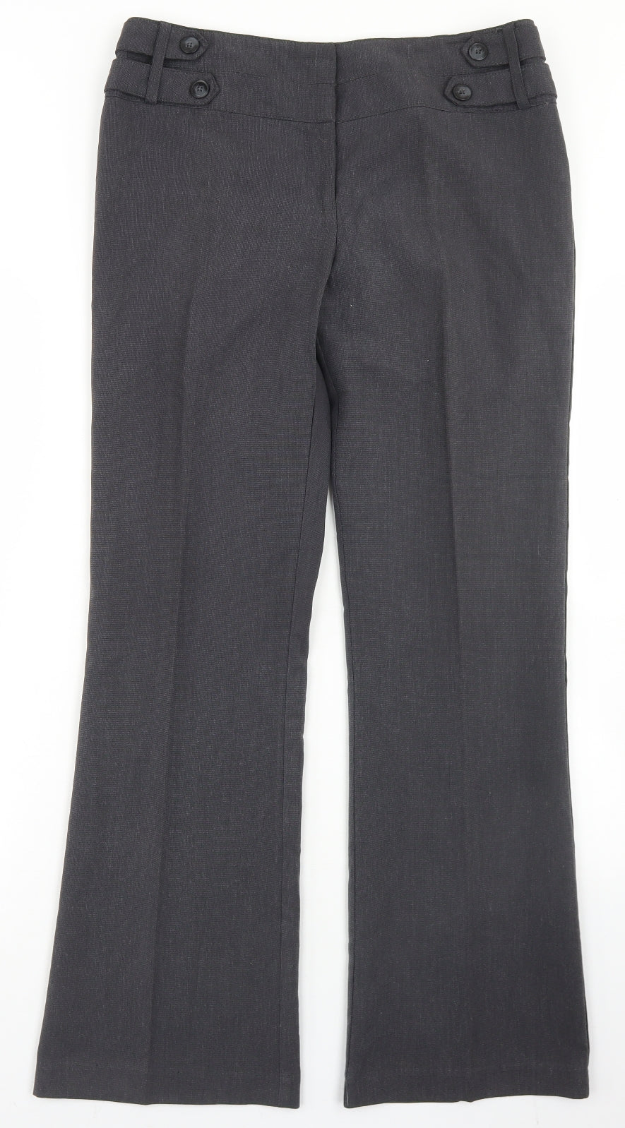 George Womens Grey  Polyester Dress Pants Trousers Size 12 L29 in Regular Hook & Eye