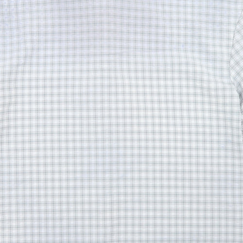 Urban Threads Womens Blue Check Polyester Basic Button-Up Size 8 Collared