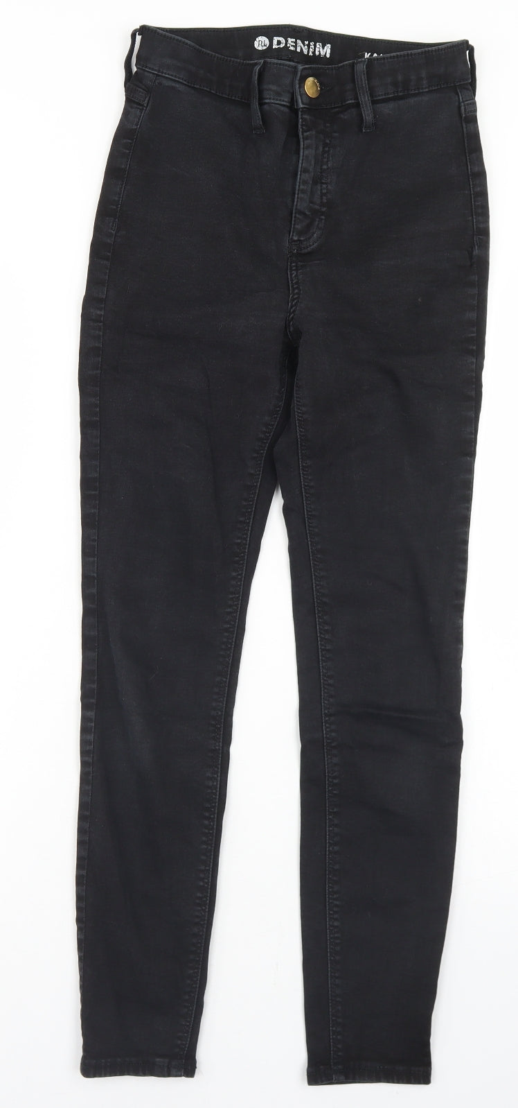 River Island Womens Black  Cotton Skinny Jeans Size 8 L26 in Regular Button